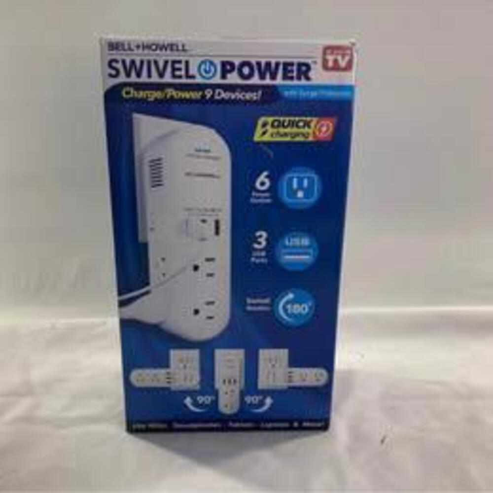 Swivel Power by Bell+Howell Power Strip Rapid Charging Station USB Outlet Extend